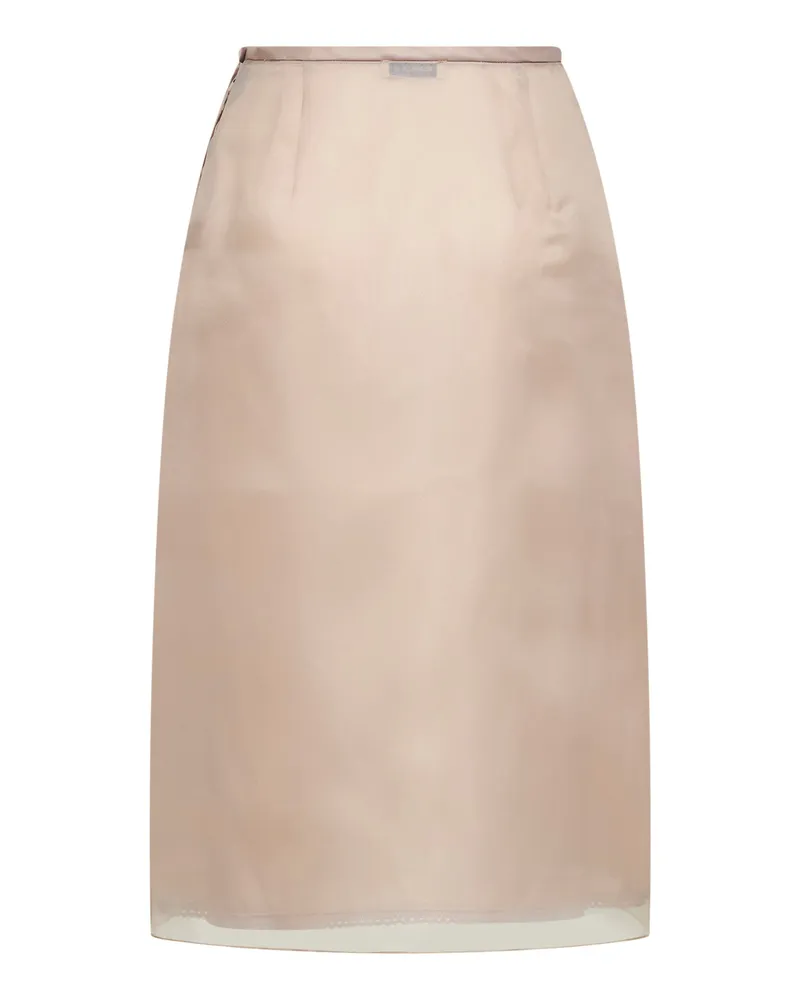 Blanca Women's Beige Organza Pencil Skirt Polyester Beige
