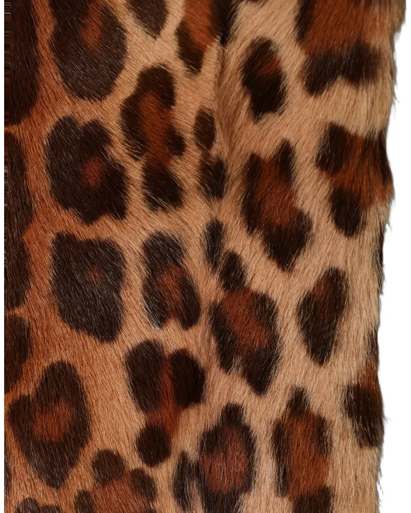 Dolce & Gabbana Leopard-Printed Goat Hair Shawl — Brown Brown
