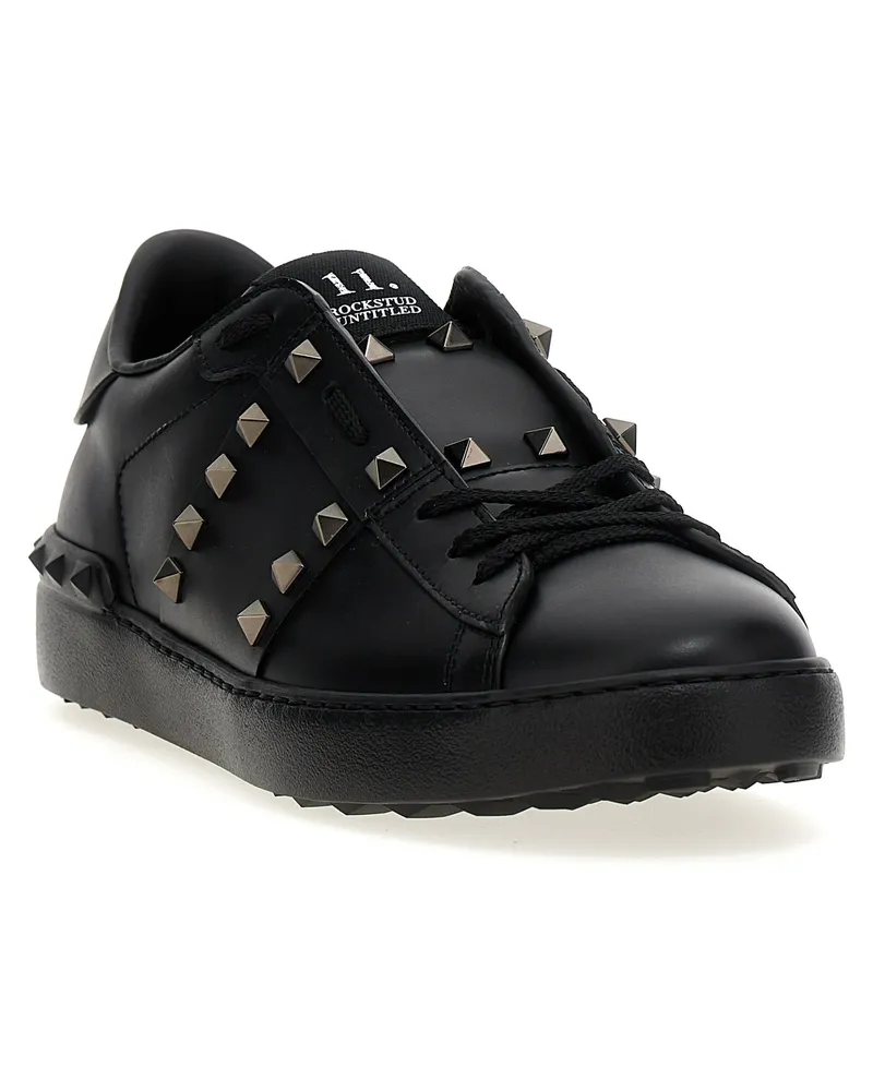 Valentino Garavani Men's Black Calfskin Low Top Sneakers Black
