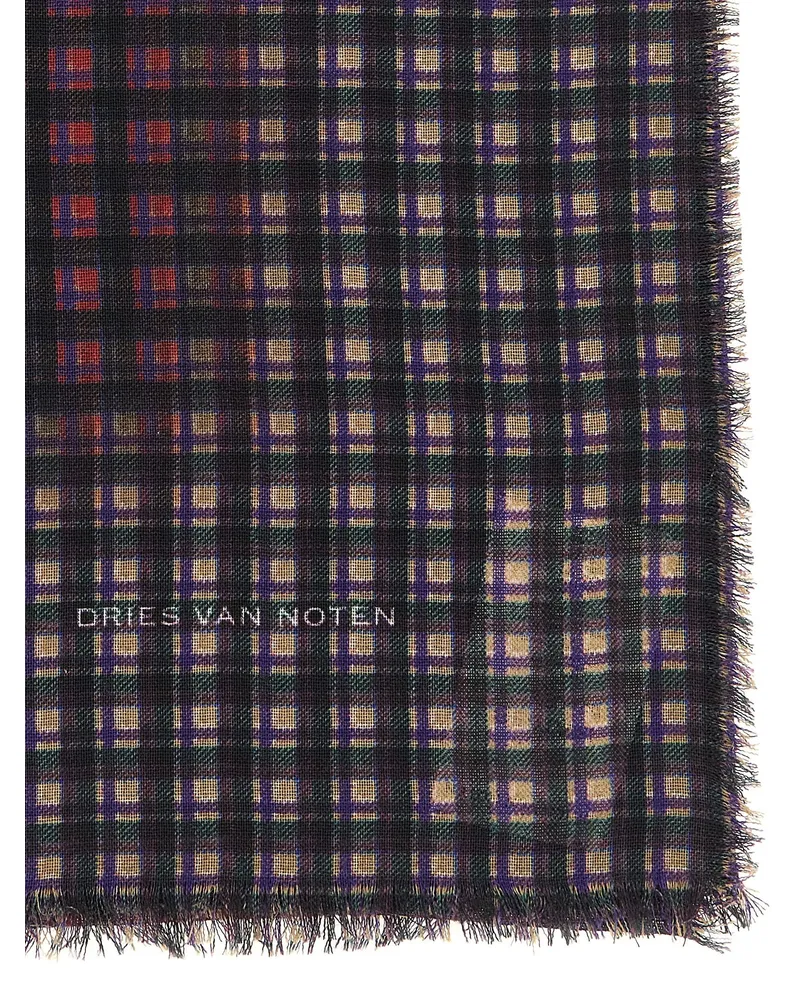 Dries van Noten Men's Multicolor Wool Scarf Multicolor