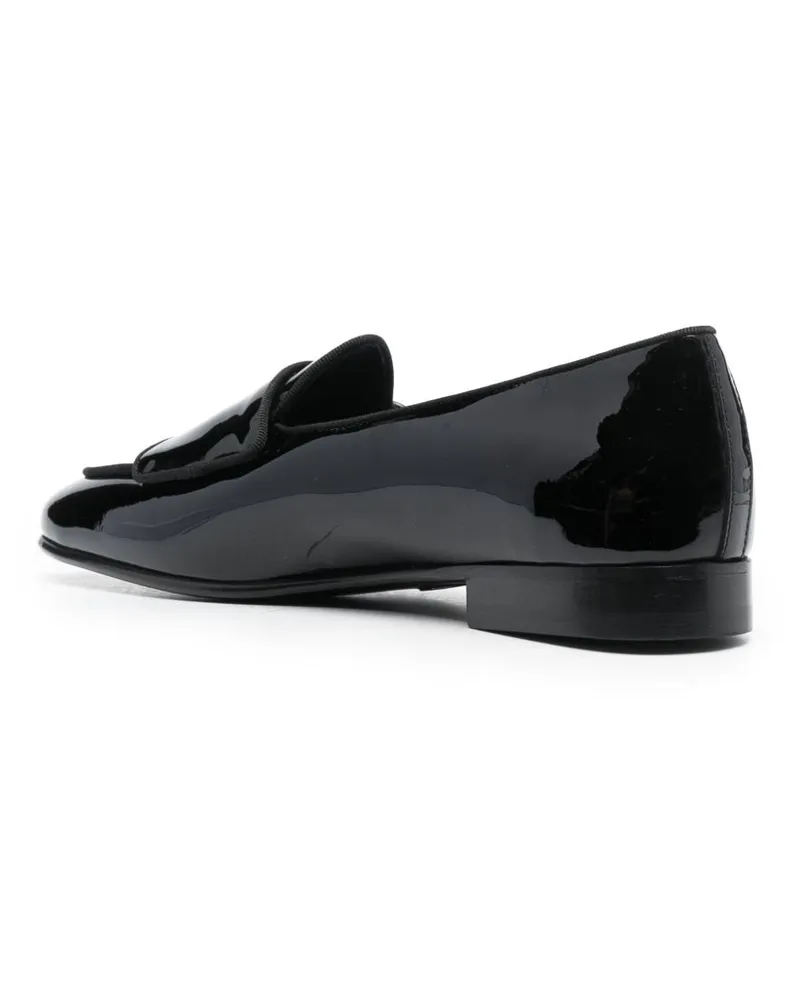 Edhèn Milano Men's Loafers Almond Toe Black Leather Black
