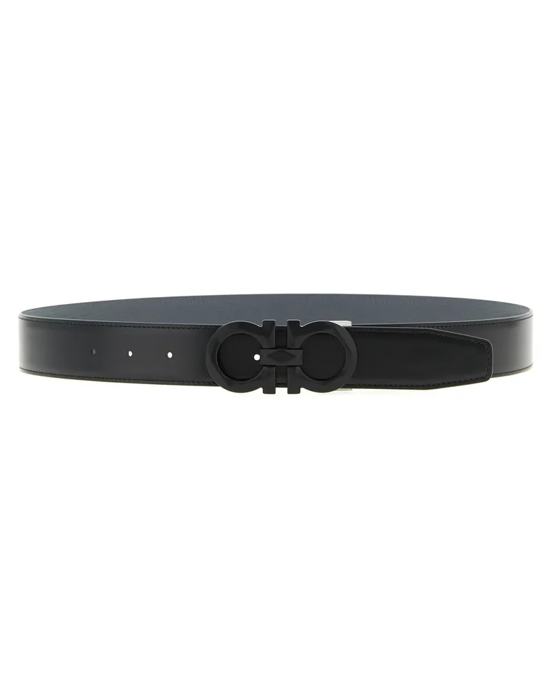 Ferragamo Men's Gray Calfskin Regular Belt Gray