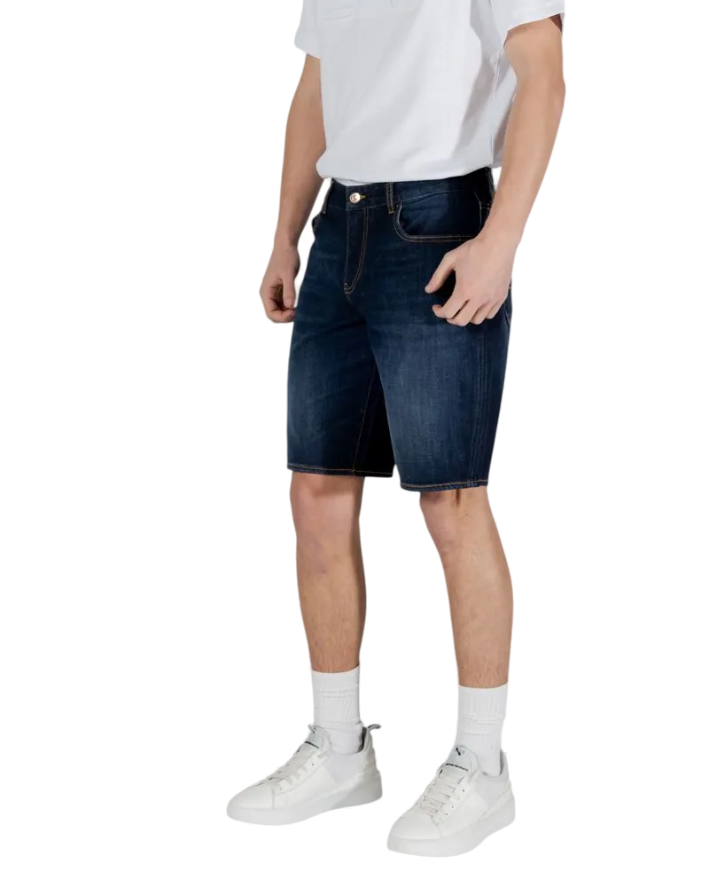 Armani Exchange Cotton Bermuda Shorts — Blue Blue