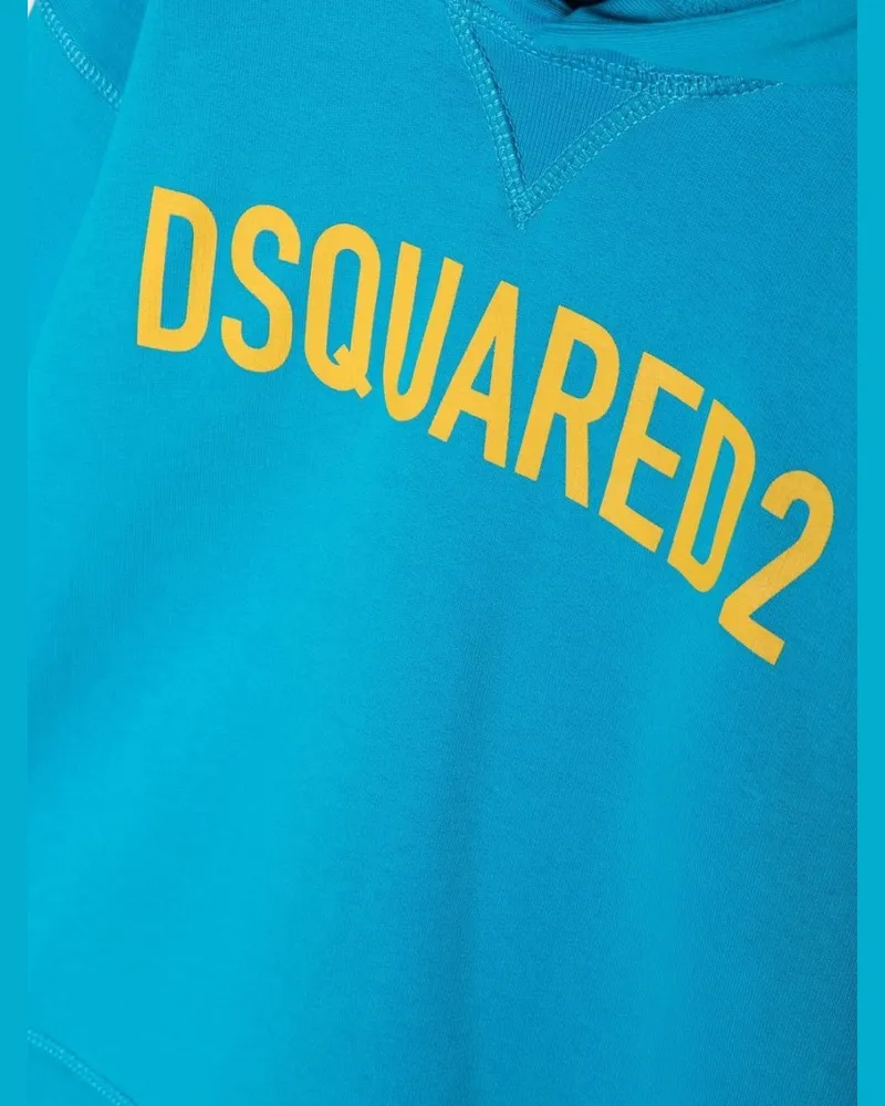 Dsquared2 Logo Cotton Hoodie — Blue Blue