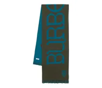 Wool Logo-Print Scarf — Green