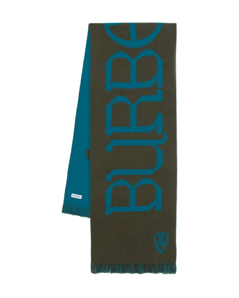 Burberry Unisex Heraldry Scarf -  Wool Green Accessories Green