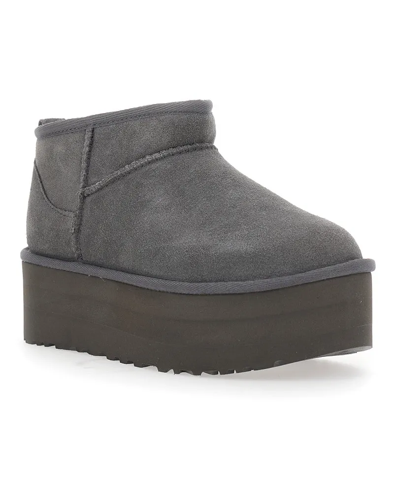 UGG Women's Boots Ultra Mini Classic Grey Suede Leather Gray