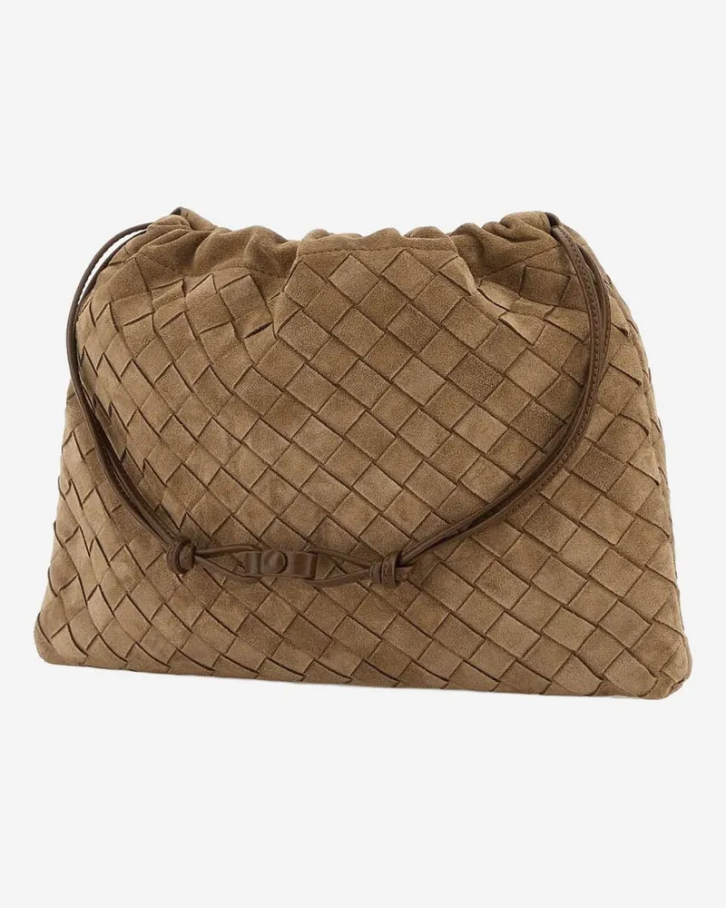Bottega Veneta Women's Clutch Woven Suede Light Brown Bags Brown