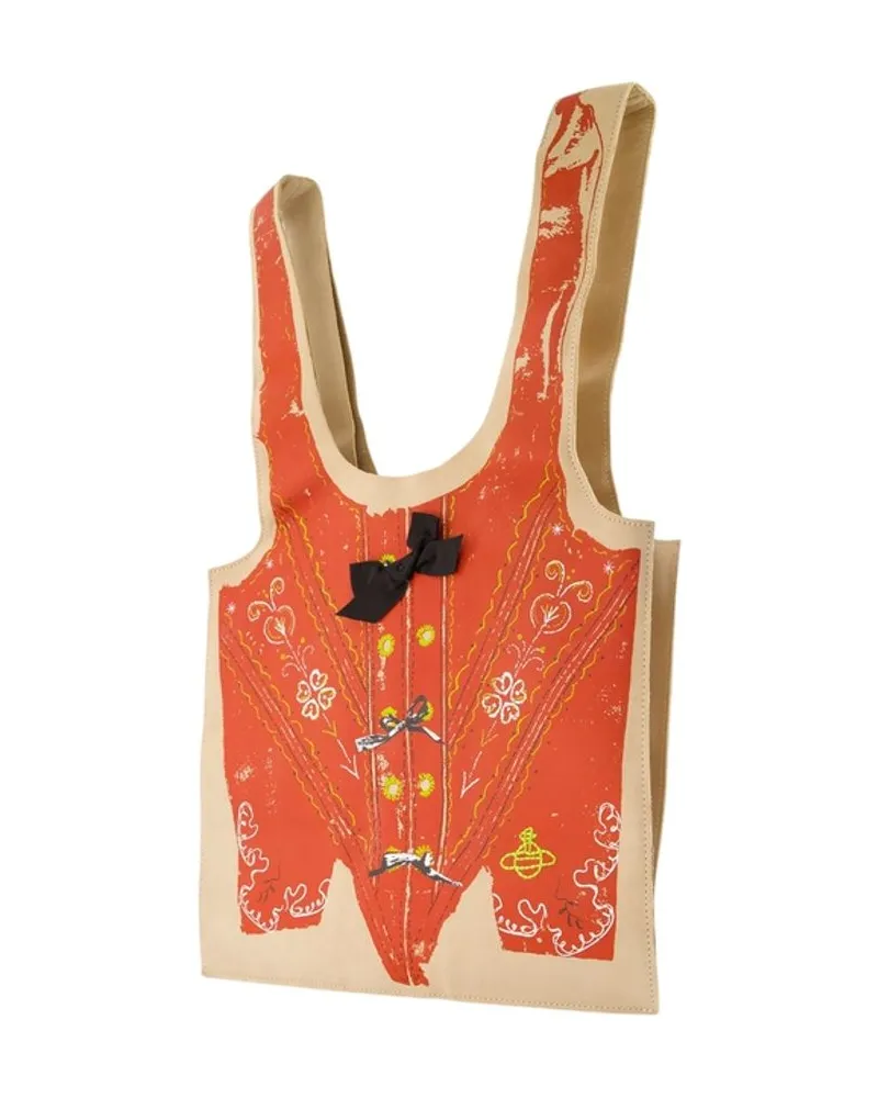 Vivienne Westwood Sally Shopper Calfskin Leather Shoulder Bag — Red Red