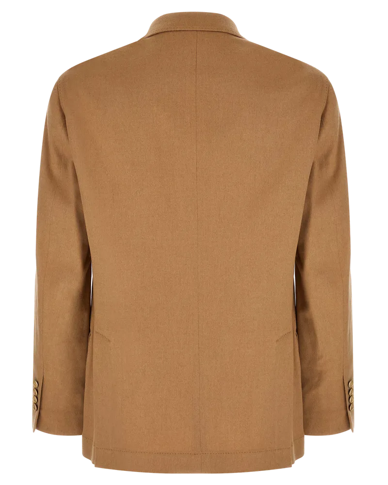 Brunello Cucinelli Men's Beige Camel Hair Blazer Clothing Beige