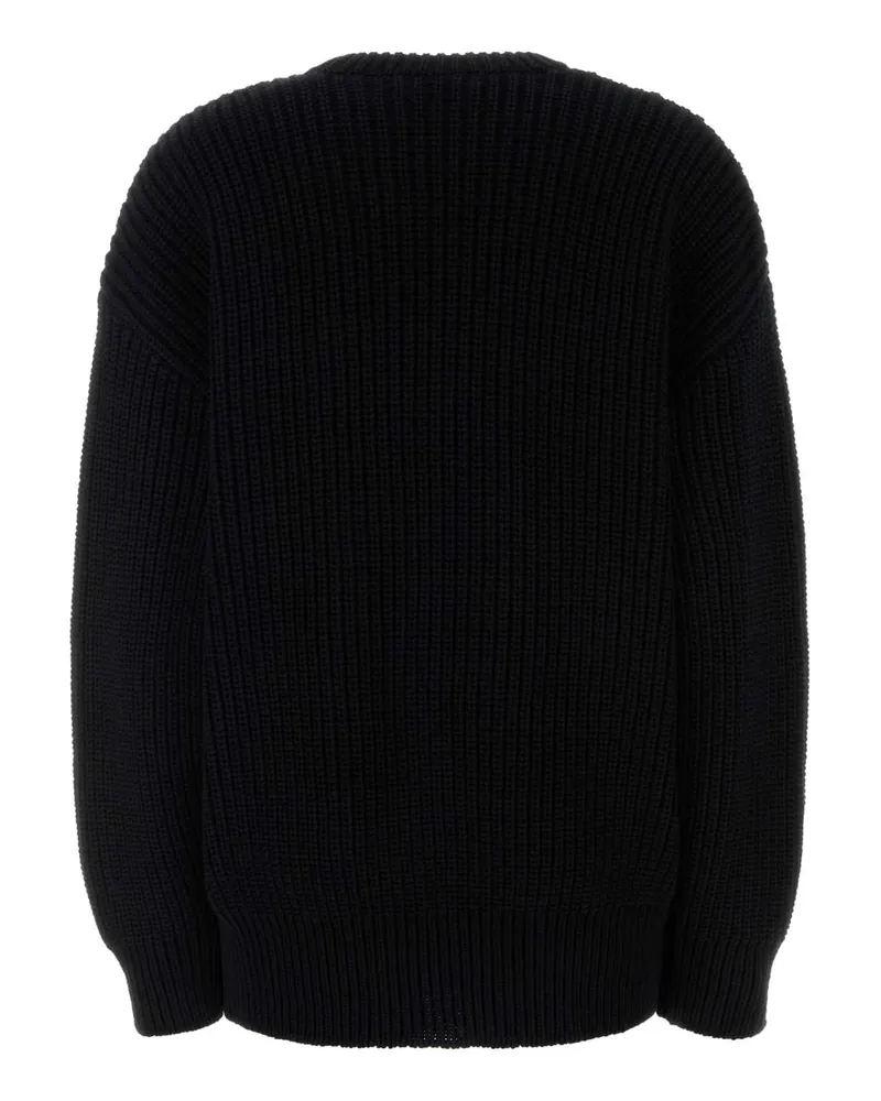 Marine Serre Women's Black Cotton Oversize Sweater Exterior: Maglieria Black