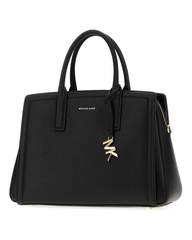 Michael Kors Women's Satchel Top Handle Black Leather Black