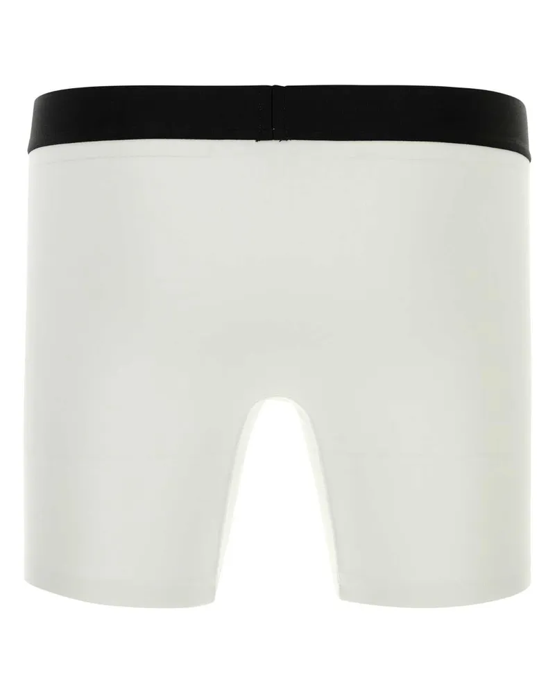 Dsquared2 Men's White Stretch Cotton Boxer Exterior: Elastane Costumi Da Bagno White