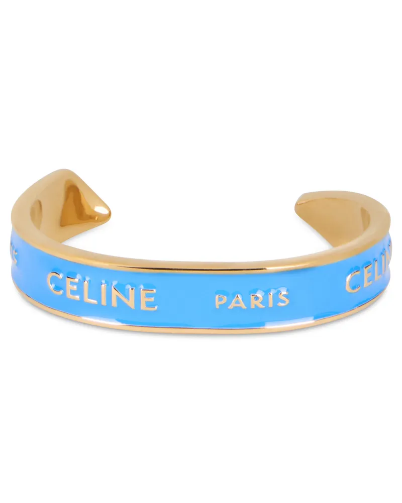 Celine Women's Bracelet Rigid With Light Blue Enamel Brass Bracelets Gold