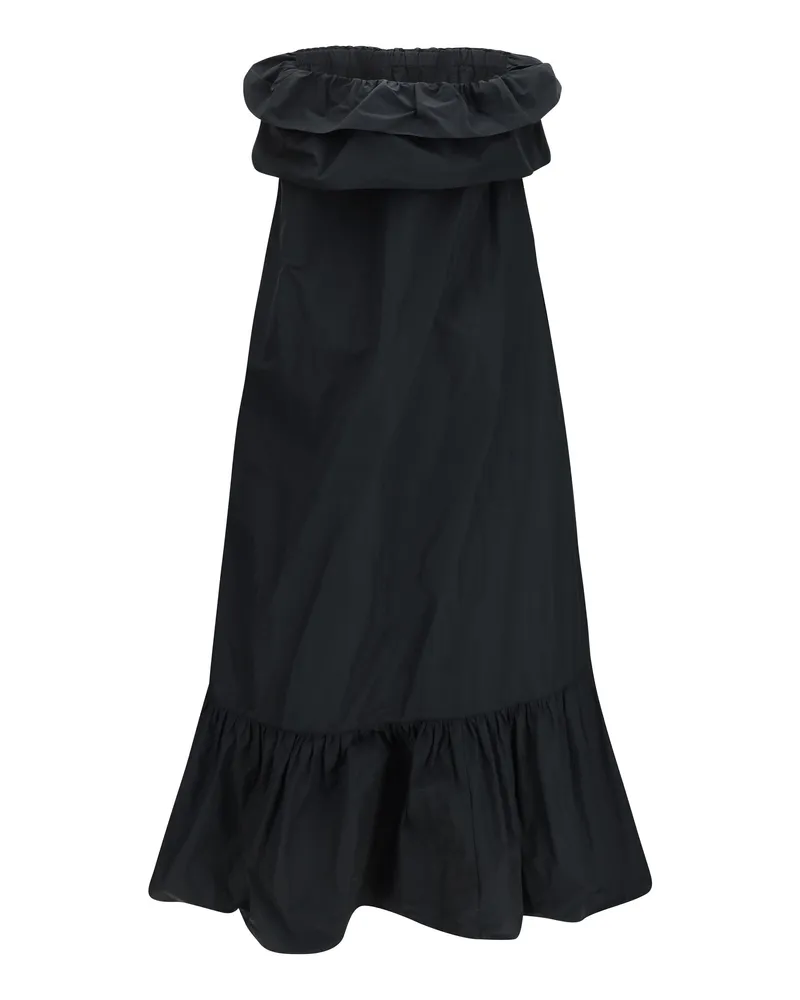 Saint Laurent Women's Sleeveless Country Dress Technical Canvas Noir Polyester; Cotton Black