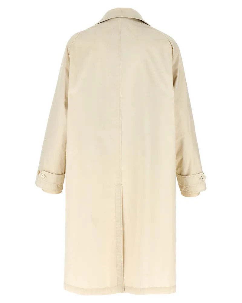 Maison Margiela Layered Cotton Trench Coat — Cream Cream