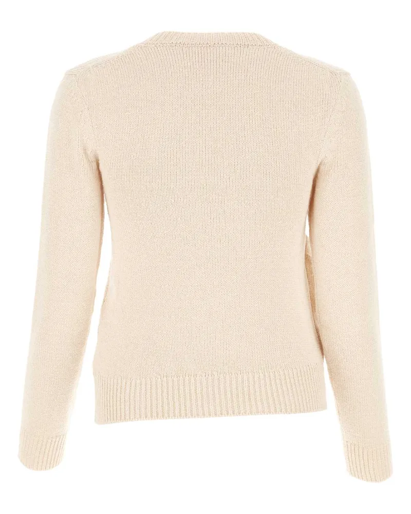 Jil Sander Women's Ivory Cotton Blend Sweater Natural Maglieria Beige