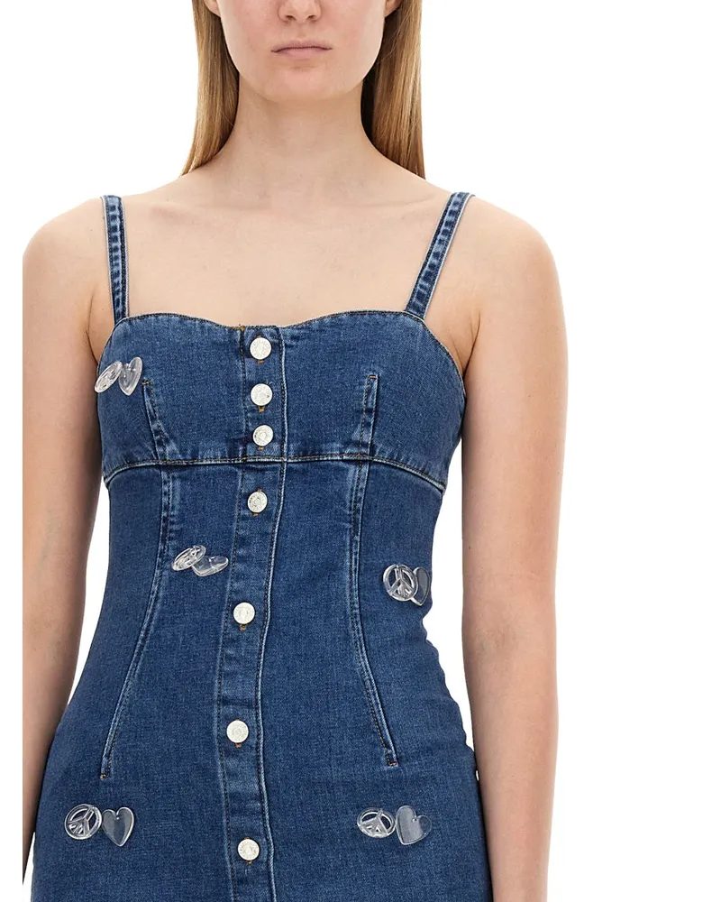 Moschino Denim Cotton Dress — Blue Blue