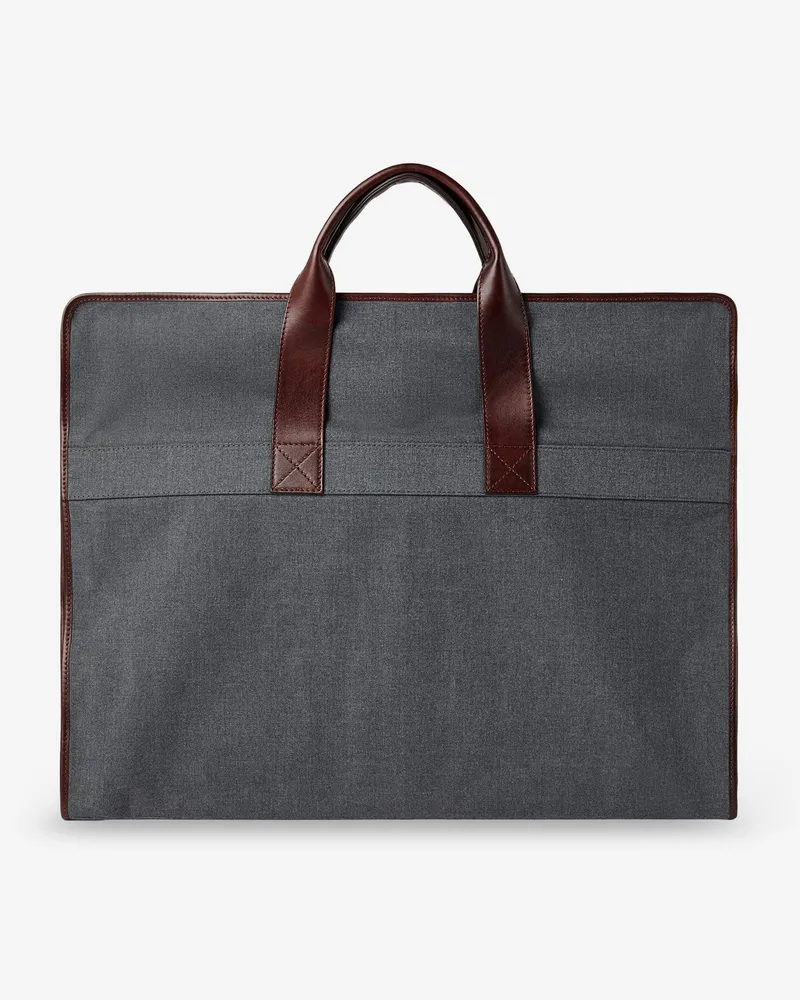 Brunello Cucinelli Men's Garment Bag Grey Technical Fabric Polyester Handbags Hand Gray