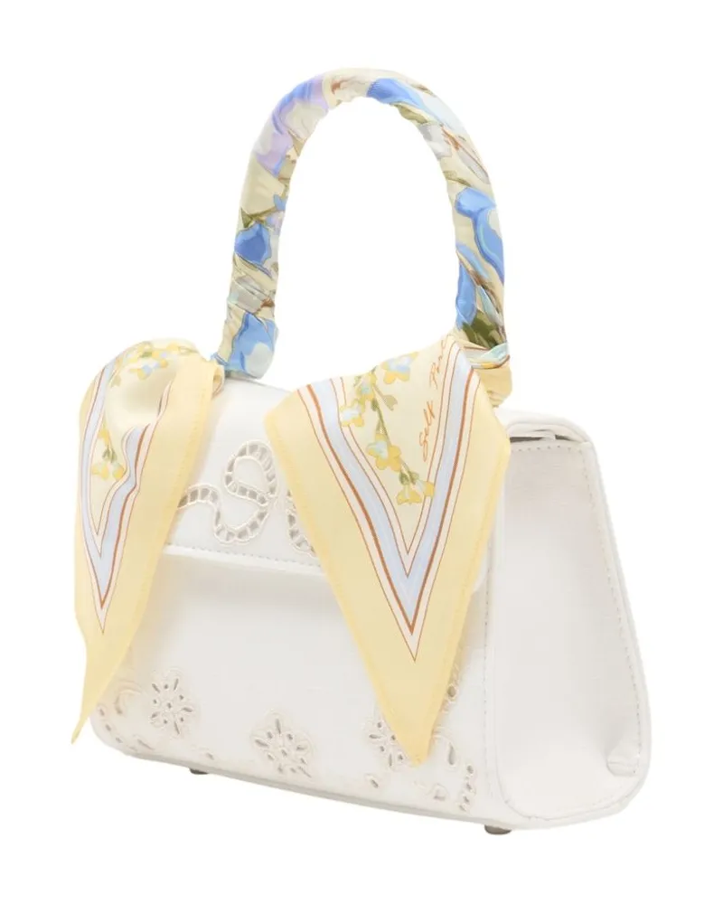 Self-Portrait Women's Floral Linen Mini Bag Ivory Ivory