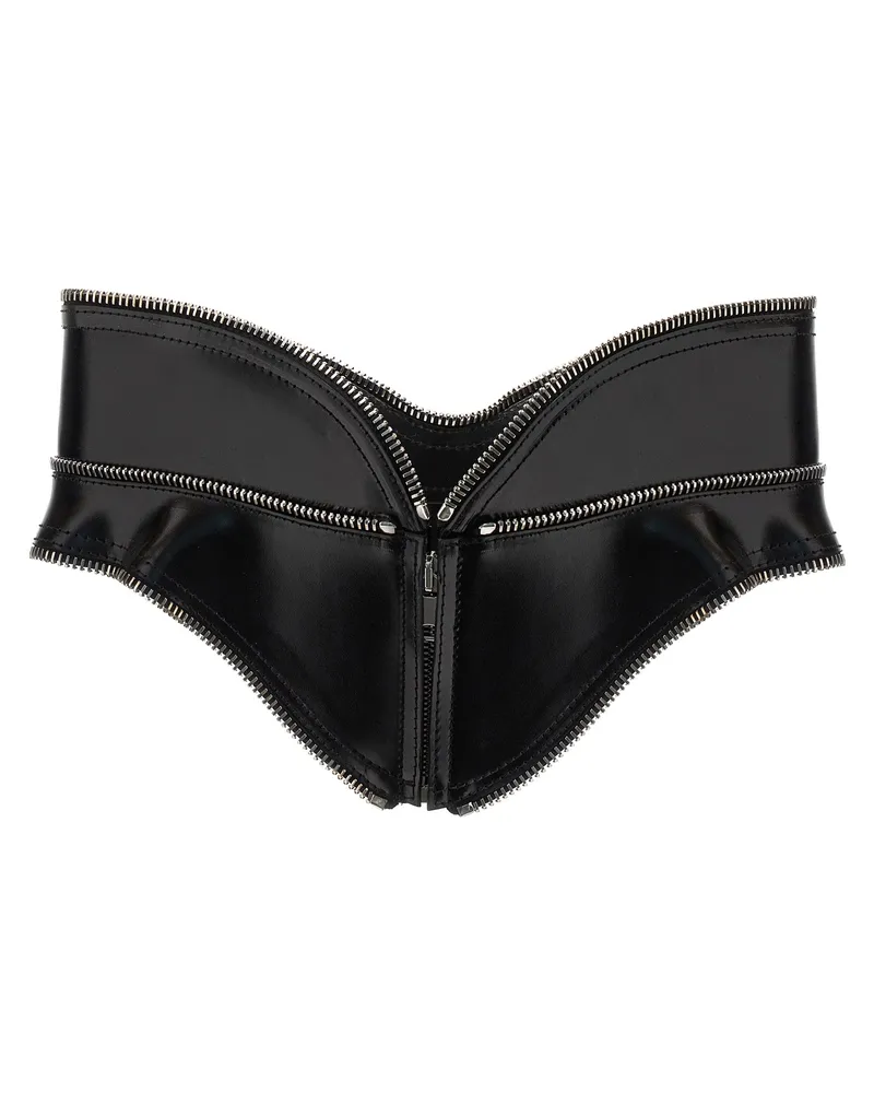 Alexander McQueen Women's Black Leather Regular Belt Black