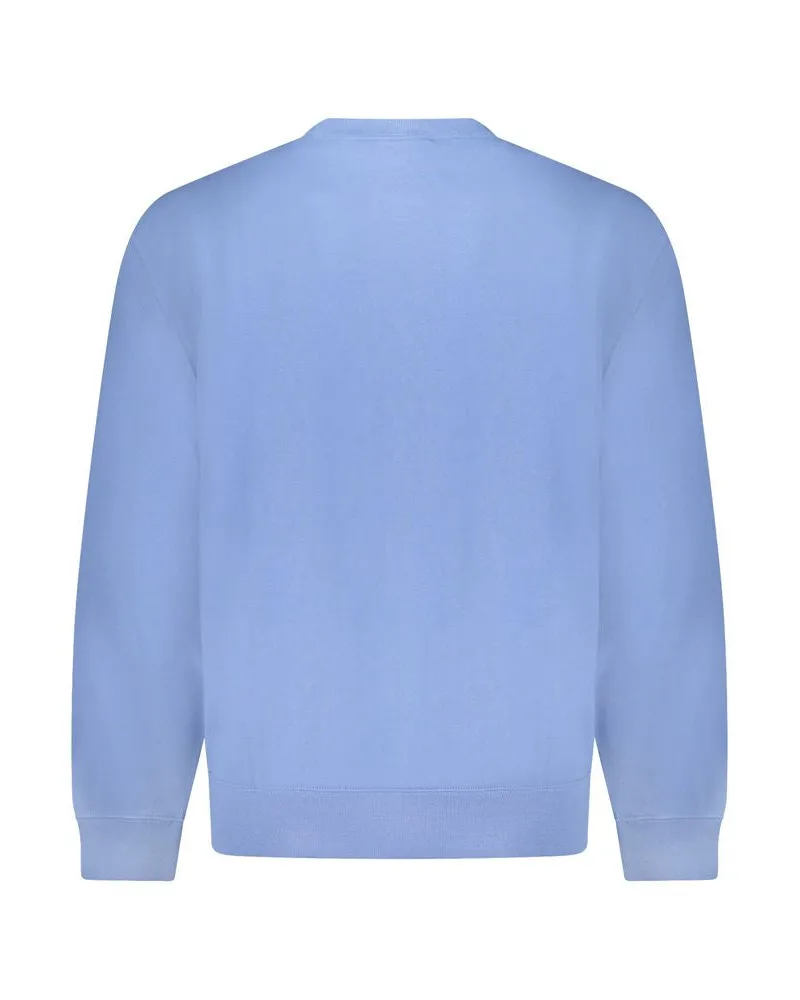 Calvin Klein Logo-Embroidered Cotton Sweatshirt — Blue Blue