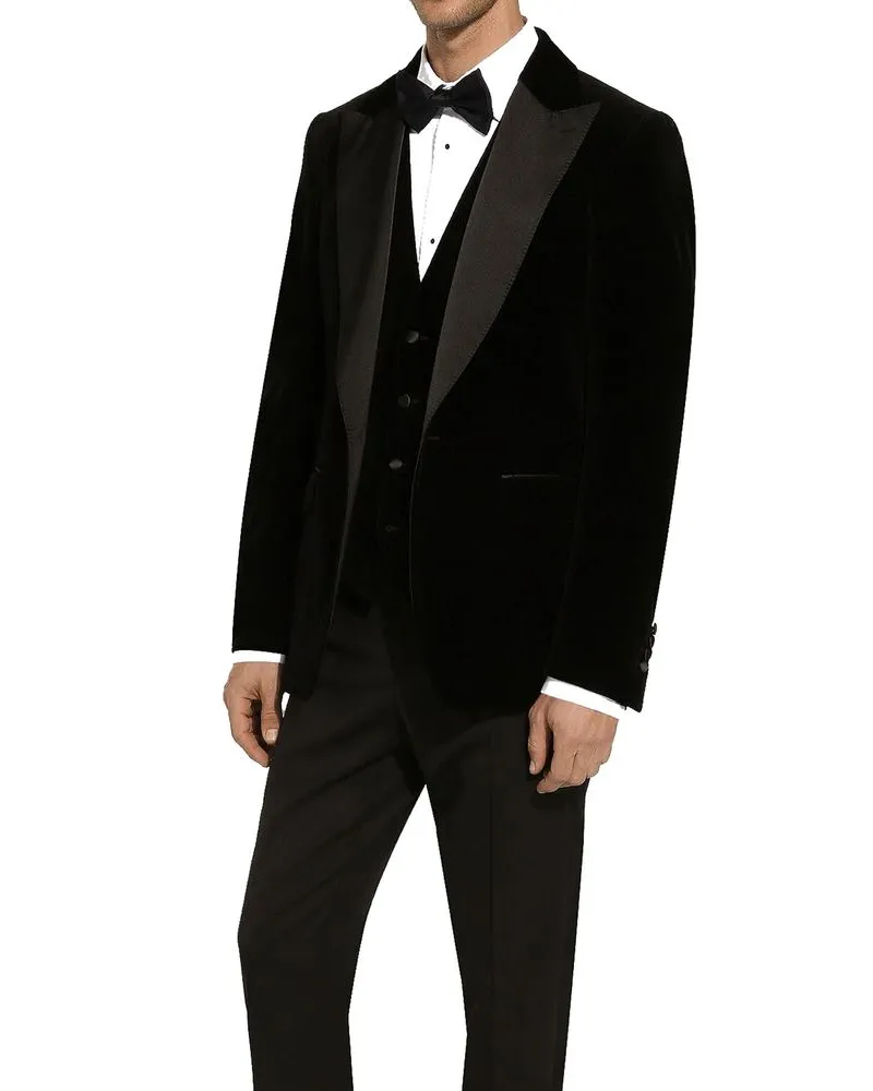 Dolce & Gabbana Men's Black Cotton Tuxedo Clothing Black