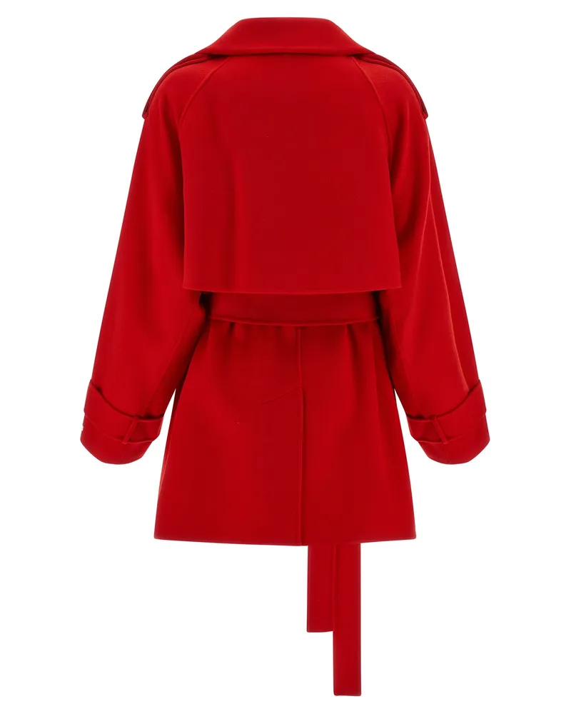 SPORTMAX Women's Multicolor Virgin Wool Coat Clothing Red