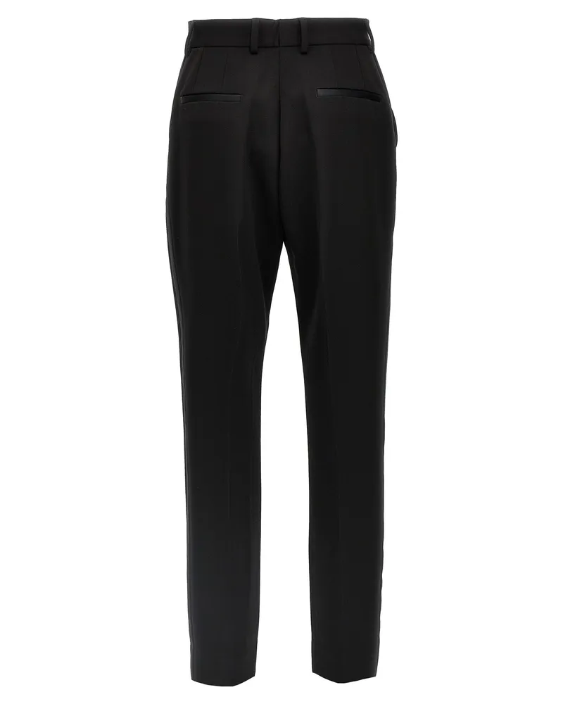 Dolce & Gabbana Wool Gabardine Tuxedo Trousers — Black Black
