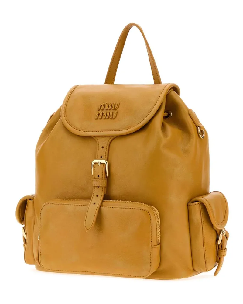 Miu Miu Nappa Leather Backpack — Yellow Yellow