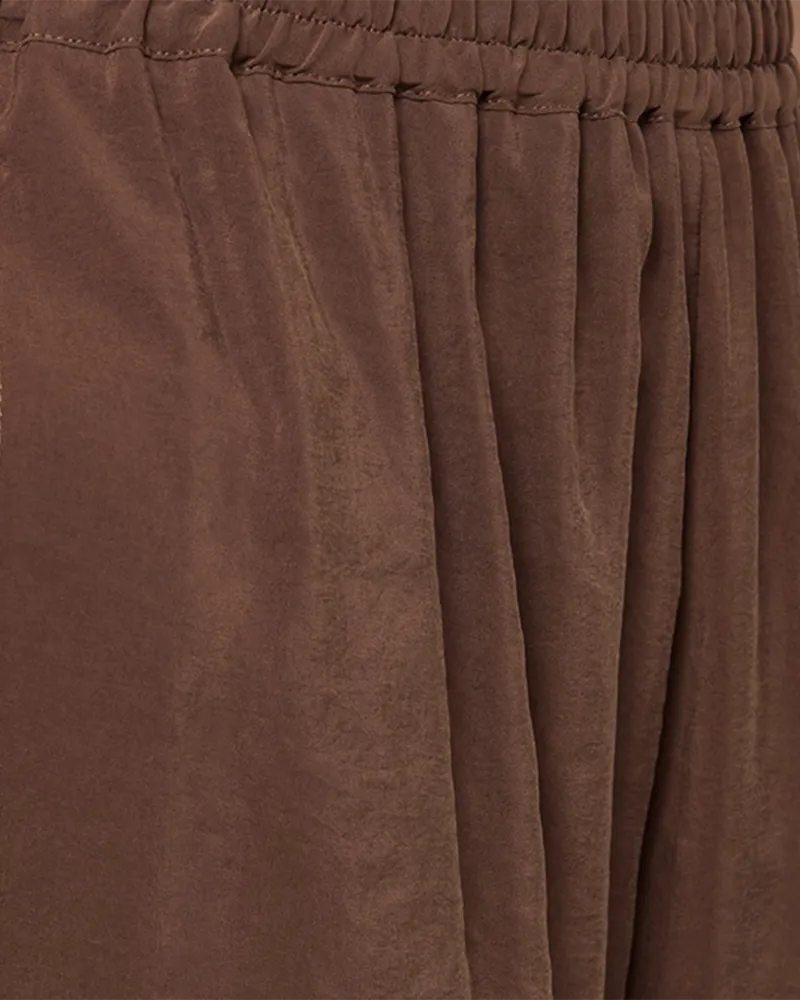 Alpha Studio Women's Drawstring Trousers Chocolate Cotton Modal Brown