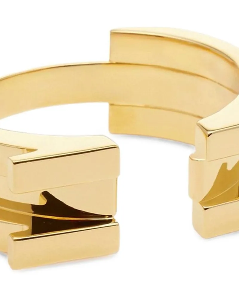 Elisabetta Franchi Logo Cuff Bracelet — Gold Gold