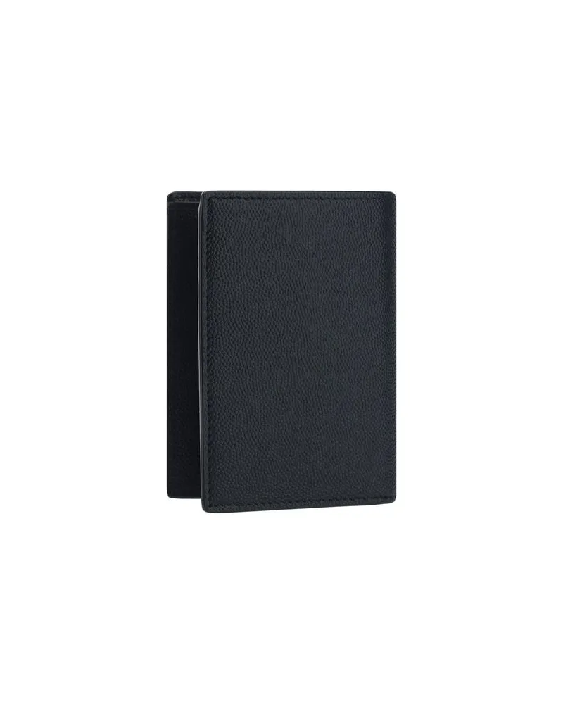 Saint Laurent Men's Black Calf Leather Bos Taurus Wallet Black