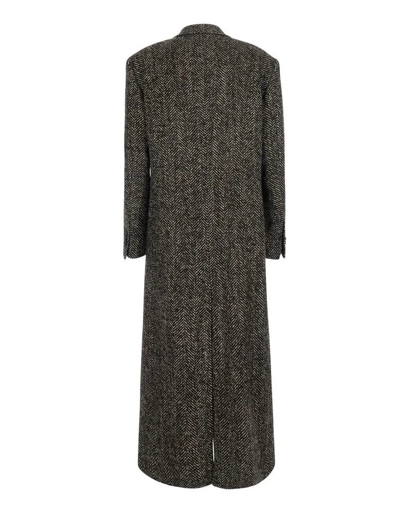 Tagliatore Women's Oversized Wool Coat Brown Gray