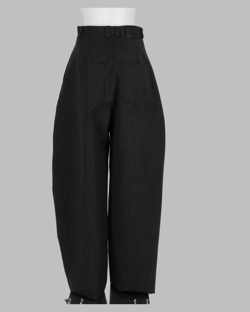 Balenciaga Wool Barrel-Cut Trousers — Gray Gray