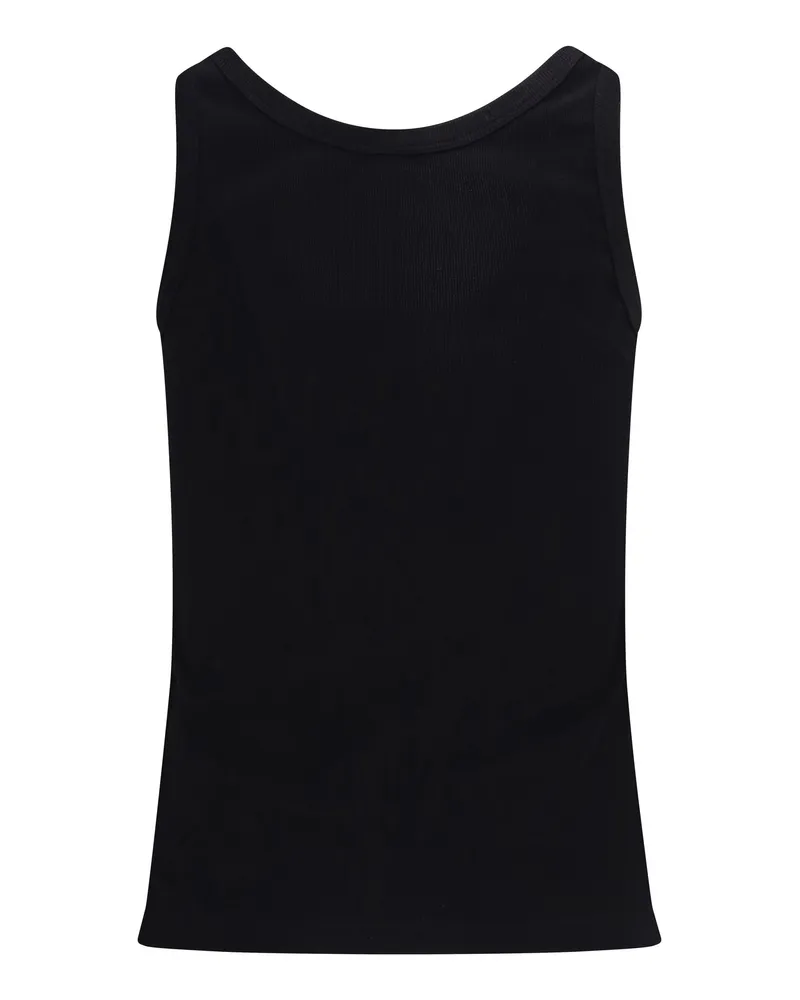 Versace Women's Tank Top Cotton Rib Stretch Black Cotton; Elastane Black