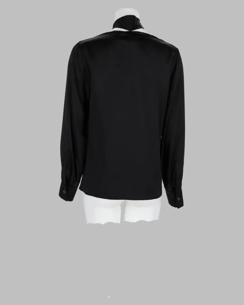 Max Mara Silk Satin Blouse — Black Black