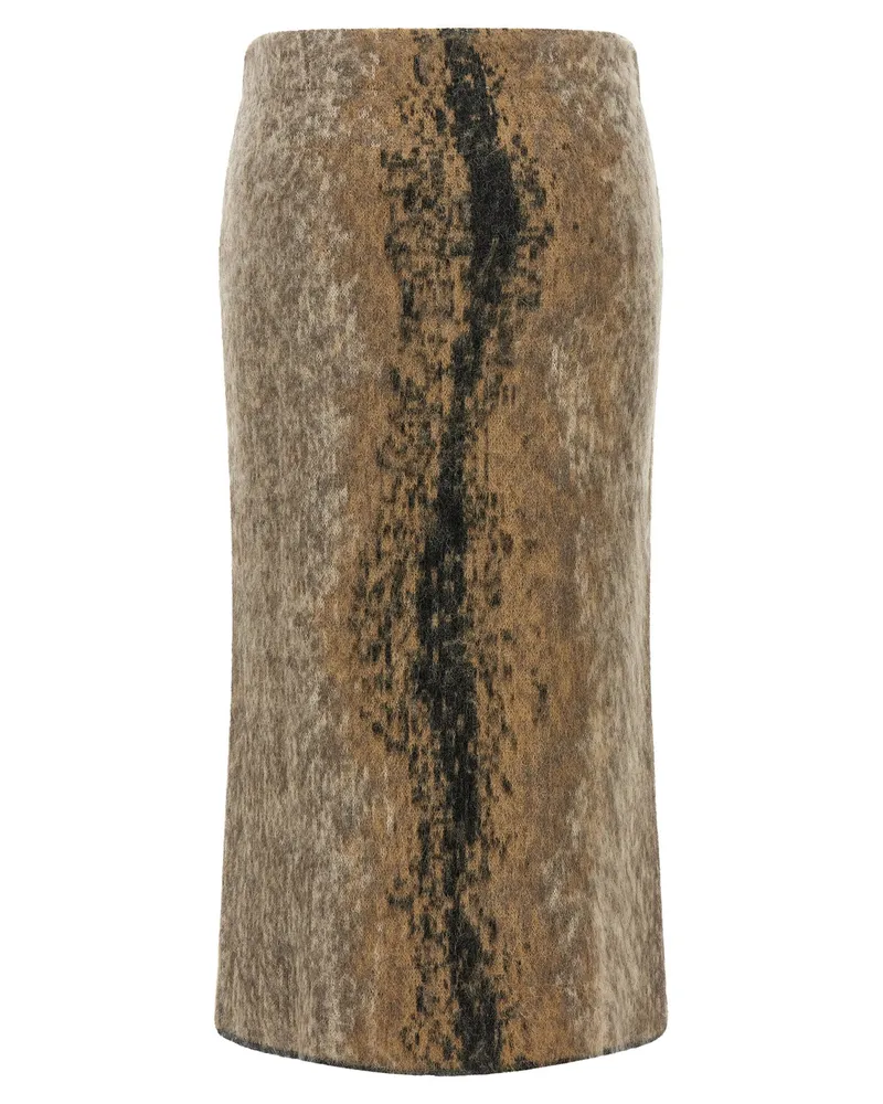 NUDE Wool and Alpaca Blend Skirt — Camel Camel