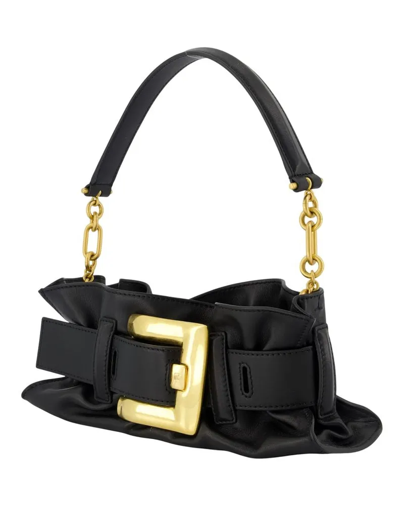 Balmain Women's Anthem Mini Shoulder Bag -  Leather Black Calfskin Shoulder-Hobo-Bags Black