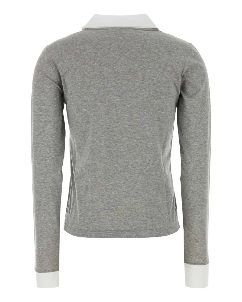 Miu Miu Polo Collar Shirt — Gray Gray