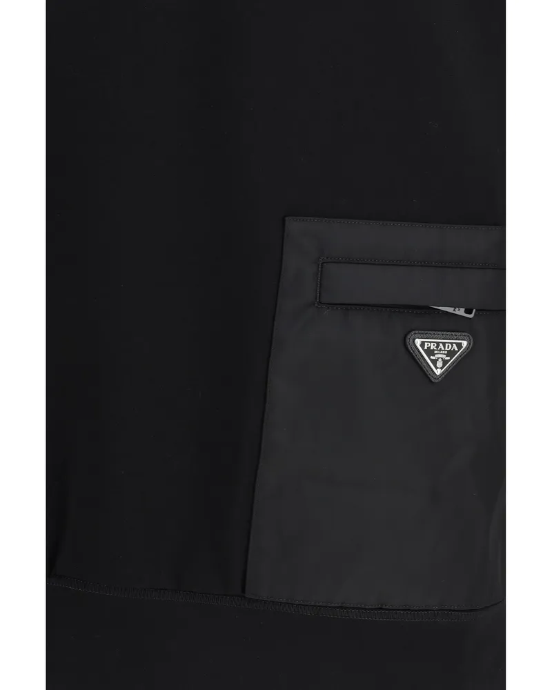 Prada Men's Stretch Jersey Sweatshirt Nero Viscose; Nylon; Elastane Knitwear Sweater Black