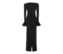 Off-Shoulder Flared Sleeve Dress — Black