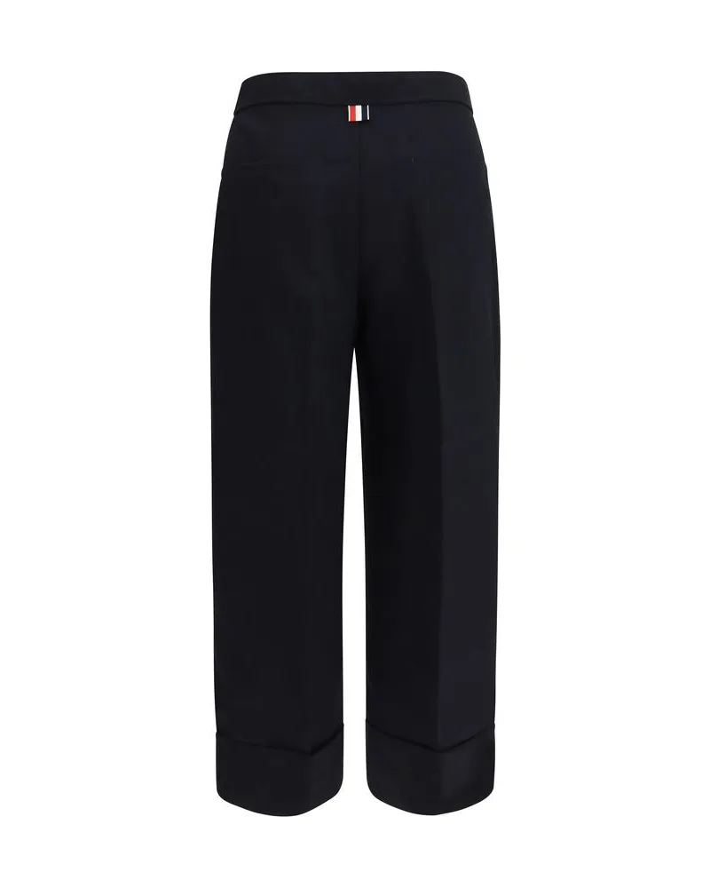 Thom Browne Hopsack Wool Trousers — Blue Blue