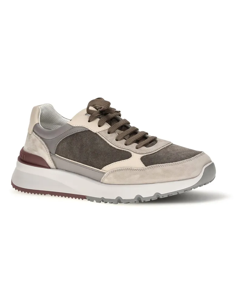 Brunello Cucinelli Men's Leather Sneakers Cyr60 Beige