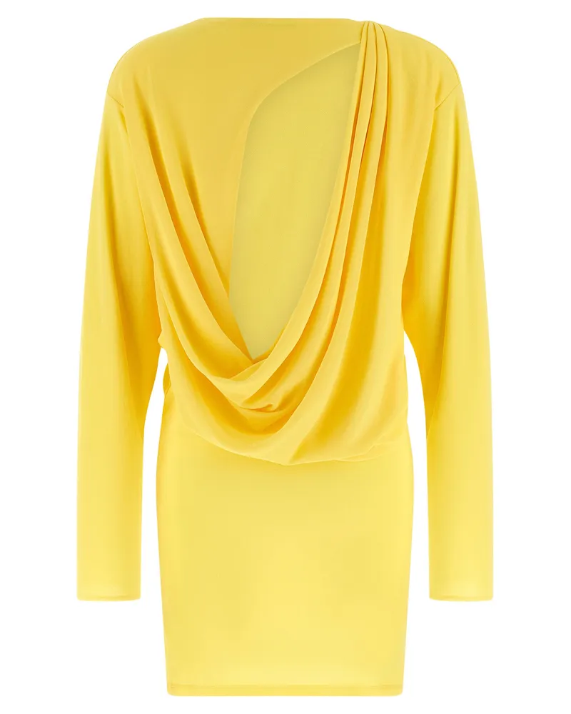 Jacquemus Women's Bicolor Viscose Short Dress Yellow