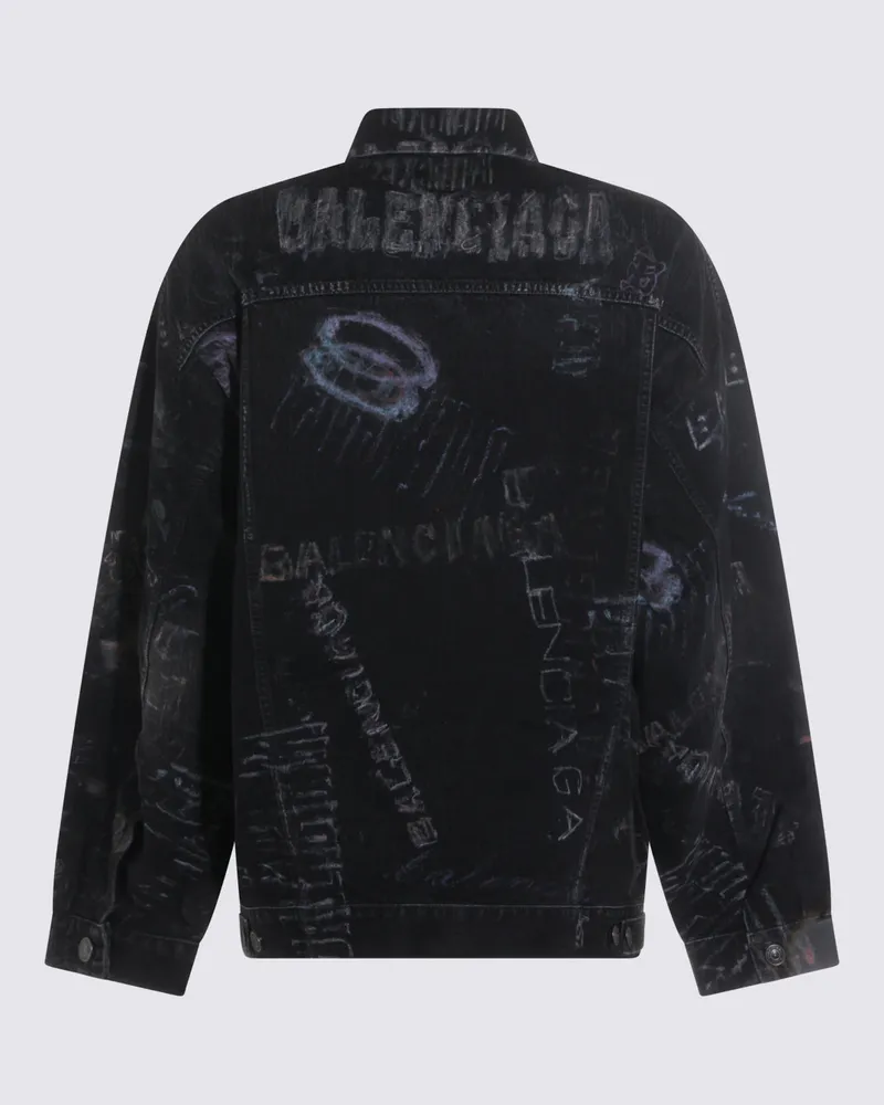 Balenciaga Men's Jackets Black _100 % Co Black
