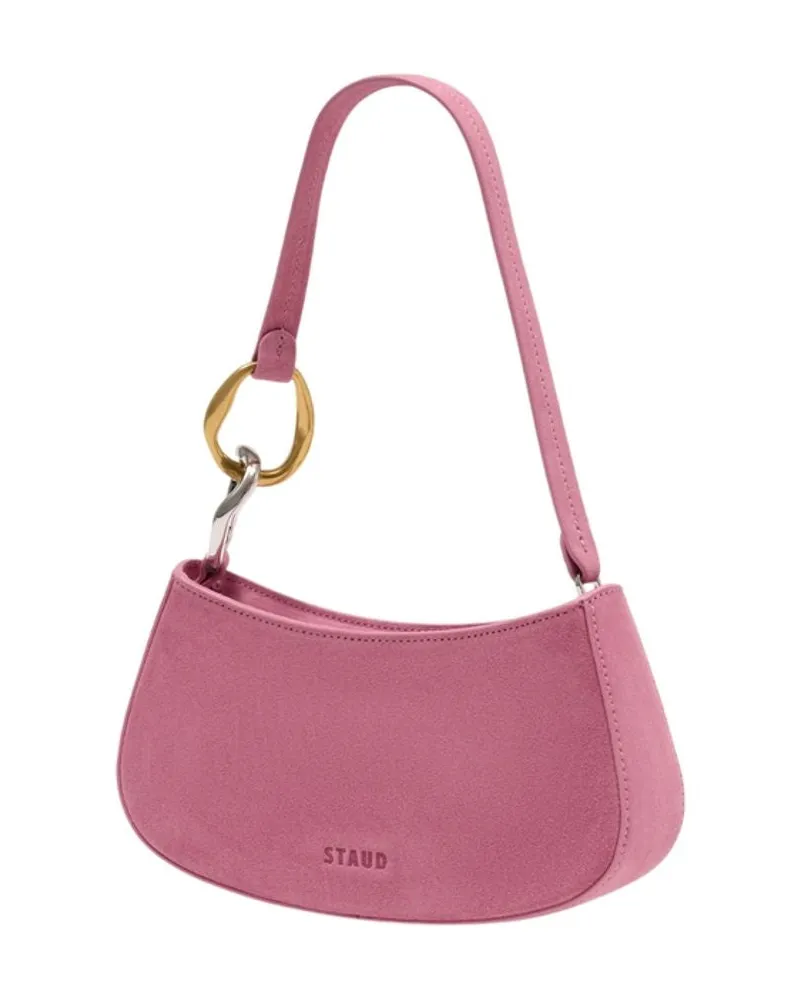STAUD Women's Ollie Shoulder Bag -  Leather Pink Cowhide Shoulder-Hobo-Bags Pink