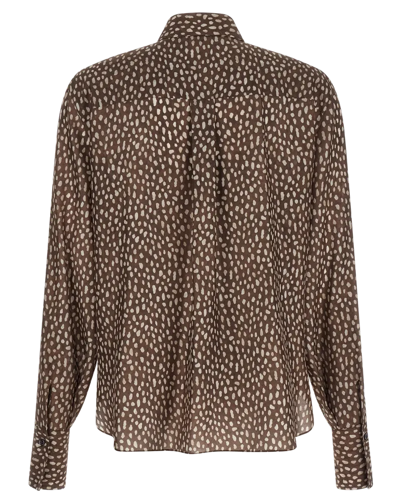 Brunello Cucinelli Women's Brown Silk Blouse Brown