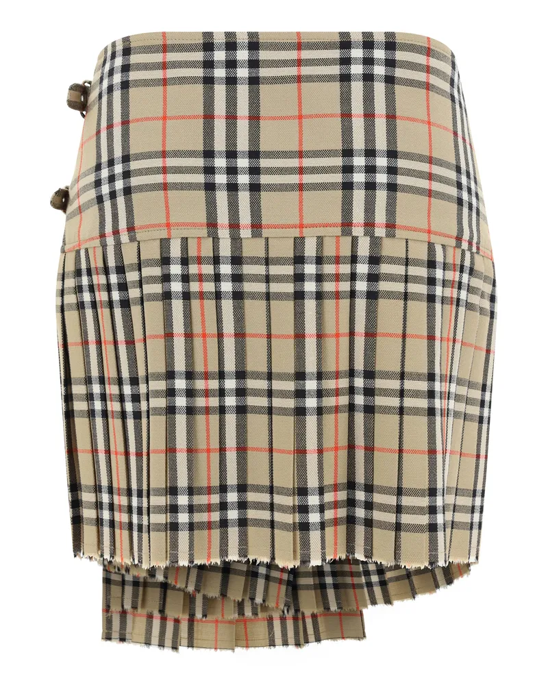 Burberry Women's Zoe Skirt Archive Beige Ip Chk Wool Ovis Aries Beige