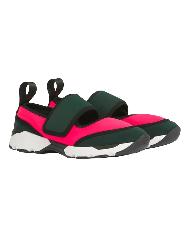Marni Women's Sneakers Mary Jane Fuchsia-Green Upper: Polyamide Trainers Fuchsia/green Pink